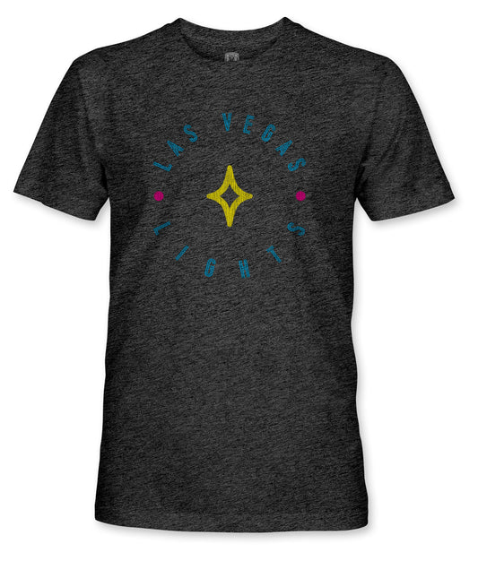 Las Vegas Lights FC 1863 FC Diamond Circle Text Vintage Black Tri-Blend T-Shirt