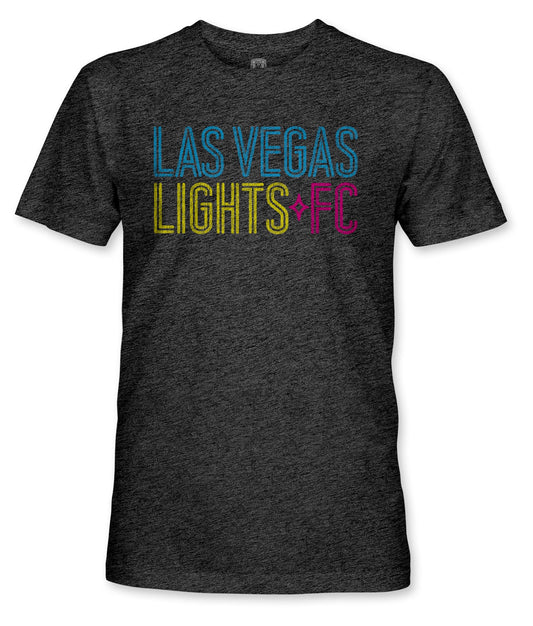 Las Vegas Lights FC 1863 FC Wordmark Vintage Black Tri-Blend T-Shirt