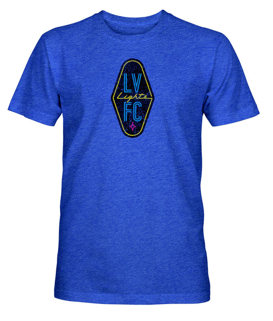 Las Vegas Lights FC 1863 FC Crest Logo Royal Blue Vintage Tri-Blend T-Shirt