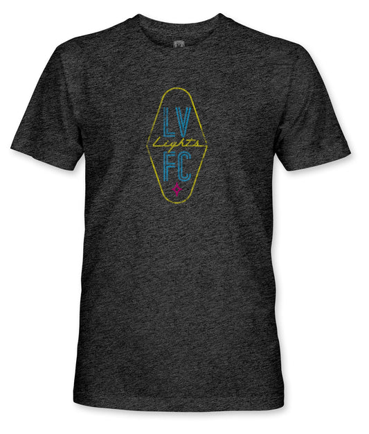 Las Vegas Lights FC 1863 FC Crest Logo Black Vintage Tri-Blend T-Shirt