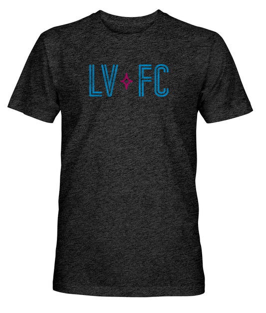 Las Vegas Lights FC 1863 FC LVFC Diamond Wordmark Vintage Black Tri-Blend T-Shirt
