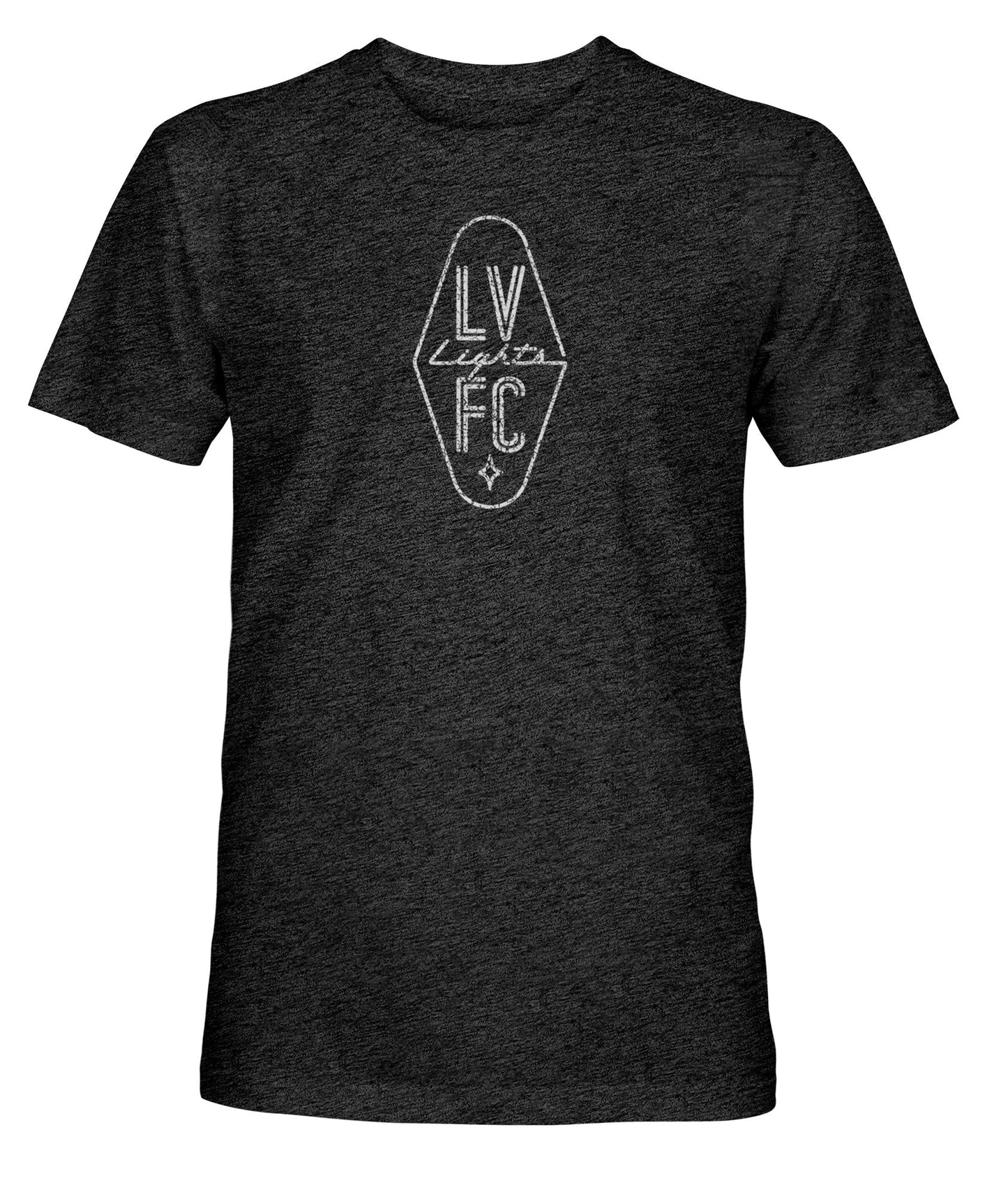 Las Vegas Lights FC 1863 FC White Crest Logo Vintage Black Tri-Blend T-Shirt