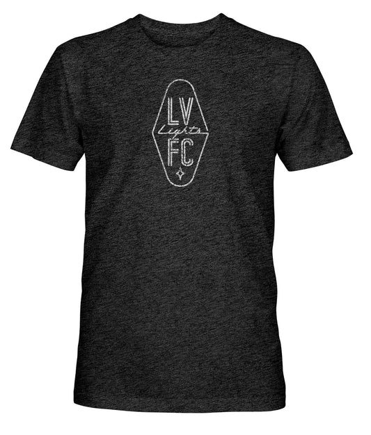 Las Vegas Lights FC 1863 FC White Crest Logo Vintage Black Tri-Blend T-Shirt