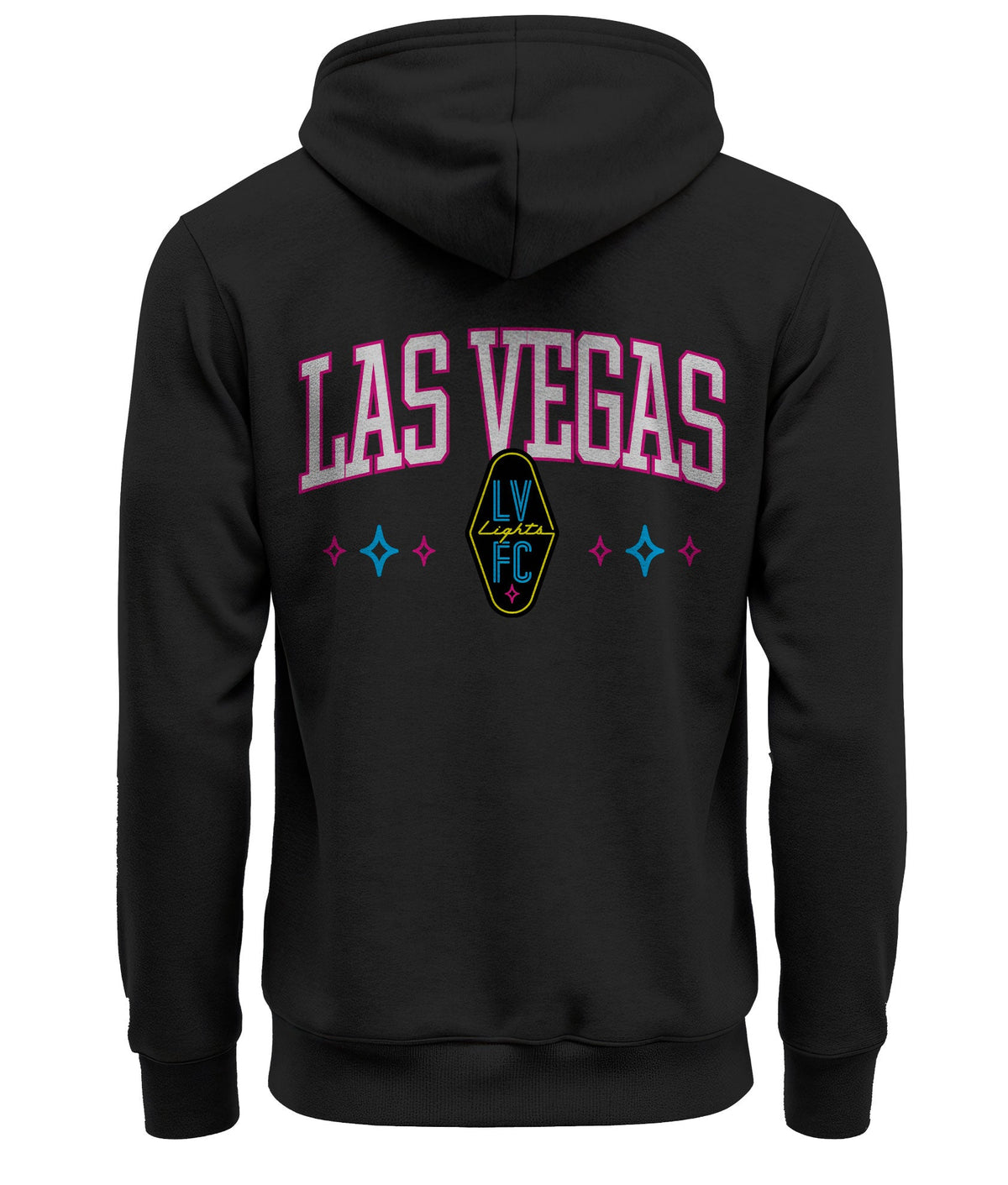 Las Vegas Lights FC 1863 FC Multi Logos Front/Back Las Vegas Crest Black Fleece Hoodie
