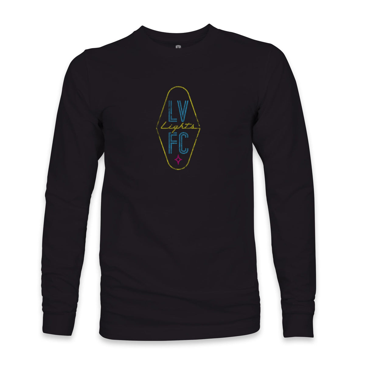 Las Vegas Lights FC 1863 FC Crest Logo Black Cotton Long Sleeve T-Shirt