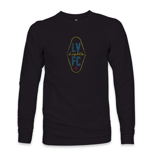 Las Vegas Lights FC 1863 FC Crest Logo Black Cotton Long Sleeve T-Shirt