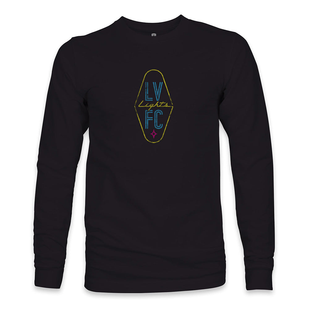 Las Vegas Lights FC 1863 FC Crest Logo Black Cotton Long Sleeve T-Shirt