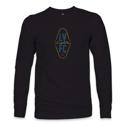 Las Vegas Lights FC 1863 FC Crest Logo Black Cotton Long Sleeve T-Shirt