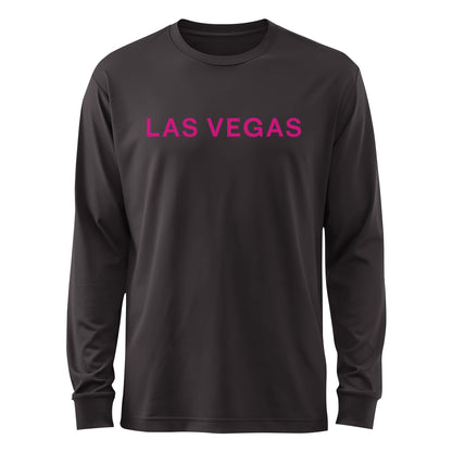 Las Vegas Lights FC 1863 FC Magenta Crest Logo Graphite Long Sleeve Cotton T-Shirt