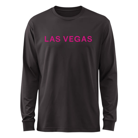 Las Vegas Lights FC 1863 FC Magenta Crest Logo Graphite Long Sleeve Cotton T-Shirt