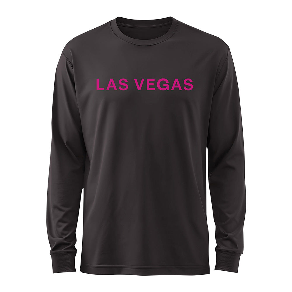 Las Vegas Lights FC 1863 FC Magenta Crest Logo Graphite Long Sleeve Cotton T-Shirt