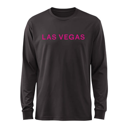 Las Vegas Lights FC 1863 FC Magenta Crest Logo Graphite Long Sleeve Cotton T-Shirt