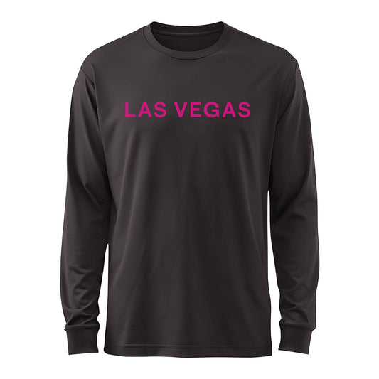 Las Vegas Lights FC 1863 FC Magenta Crest Logo Graphite Long Sleeve Cotton T-Shirt