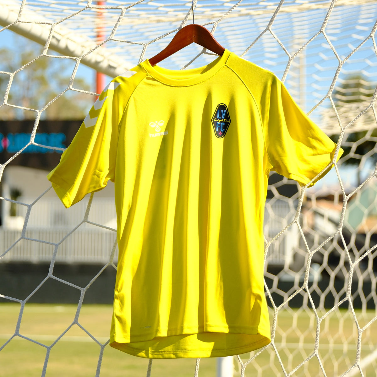 Women's Las Vegas Lights FC Hummel CORE XK Yellow Logo Performance T-Shirt