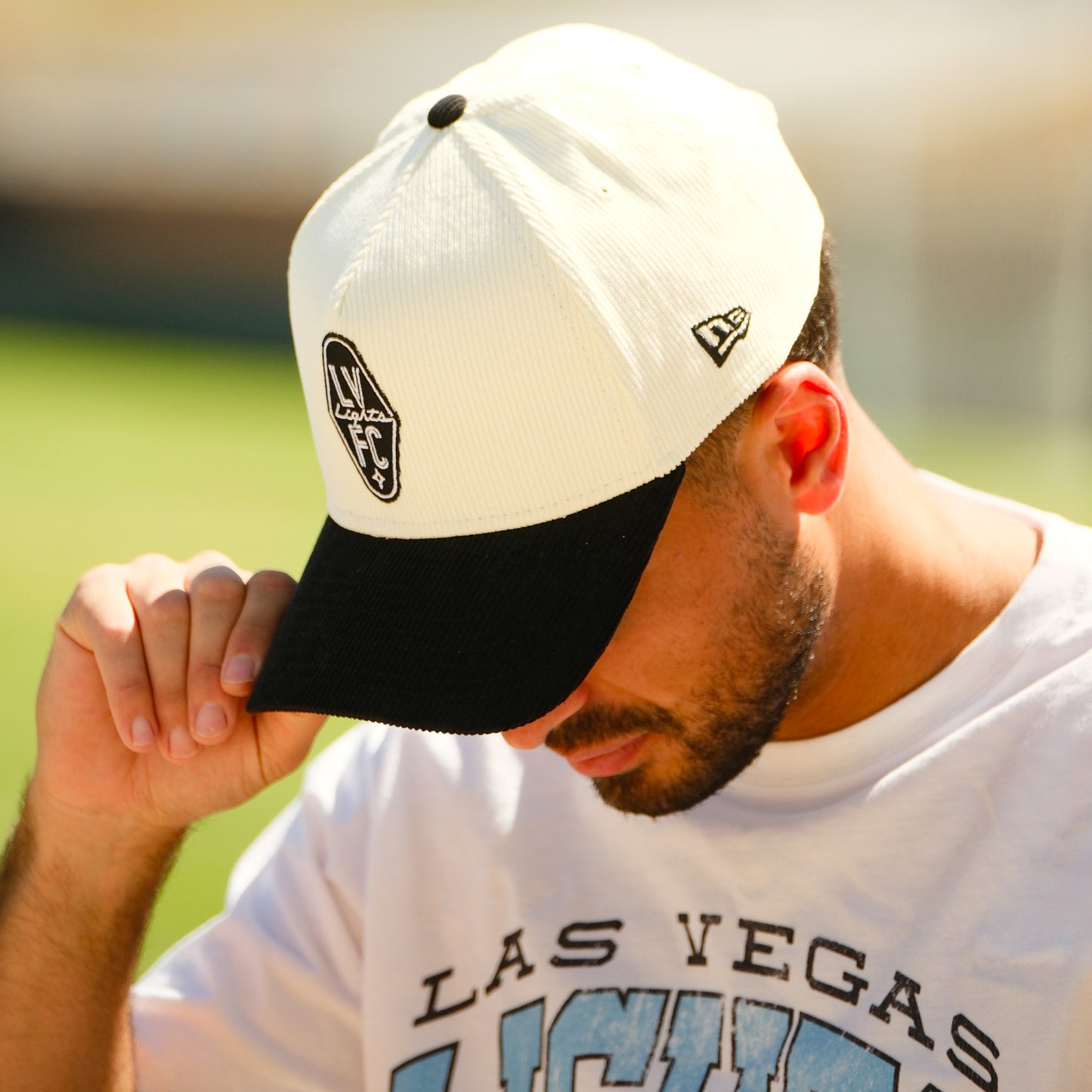 Las Vegas Lights FC New Era 940AF Corduroy Snapback Hat - Beige/Black