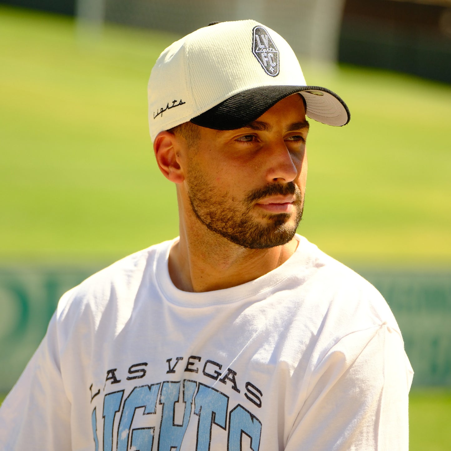 Las Vegas Lights FC New Era 940AF Corduroy Snapback Hat - Beige/Black