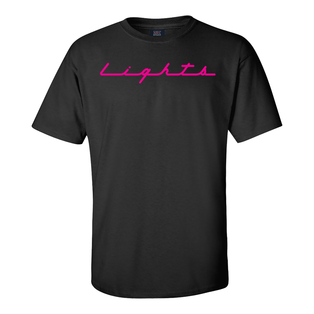 Las Vegas Lights FC MV Sport Lights Pink Script Black Bi-Blend T-Shirt