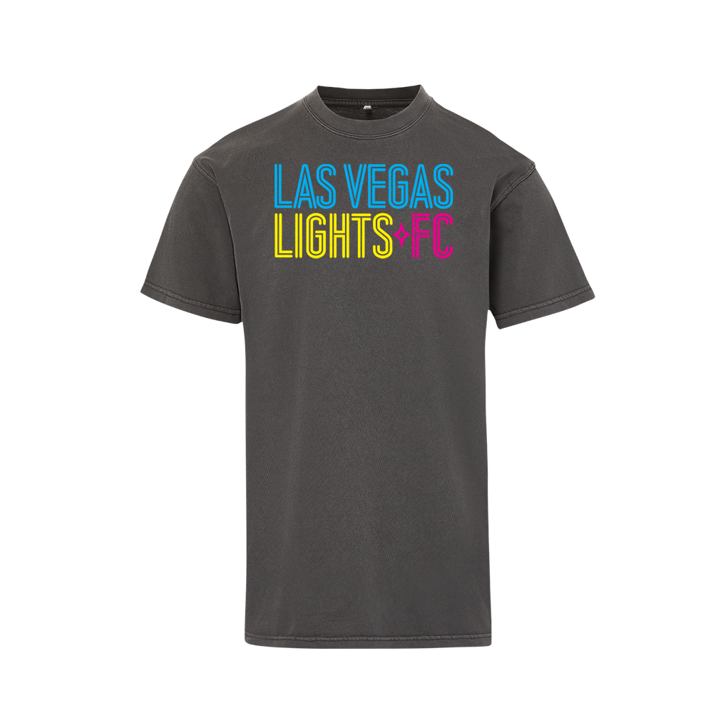 Las Vegas Lights FC MV Sport Wordmark Dark Gray Heavyweight Cotton T-Shirt