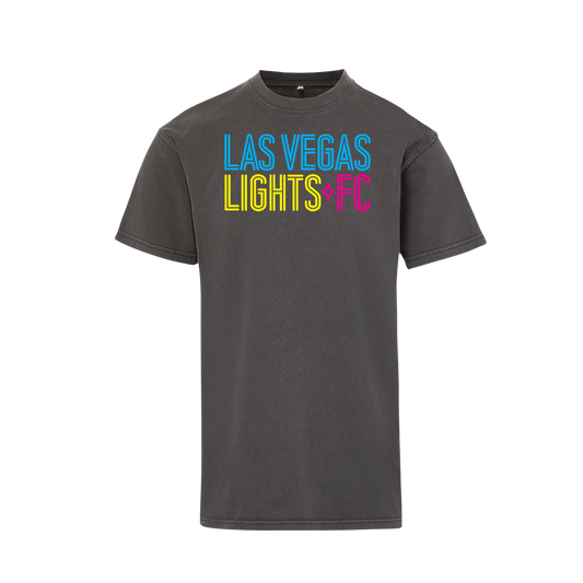 Las Vegas Lights FC MV Sport Wordmark Dark Gray Heavyweight Cotton T-Shirt