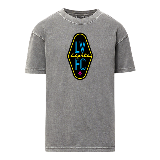 Kids' Las Vegas Lights FC MV Sport Crest Logo Gray Heavyweight Cotton T-Shirt