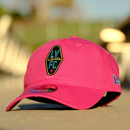 Las Vegas Lights FC New Era Crest Logo Pink 9TWENTY Strapback Cap