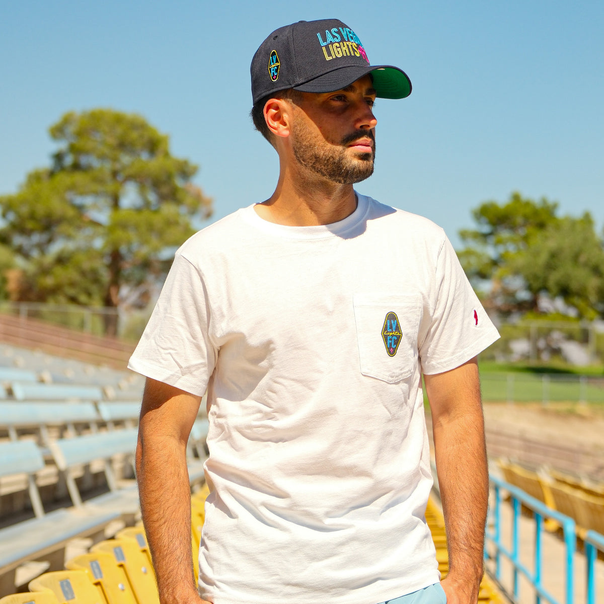 Las Vegas Lights FC League All-American Pocket White Cotton T-Shirt