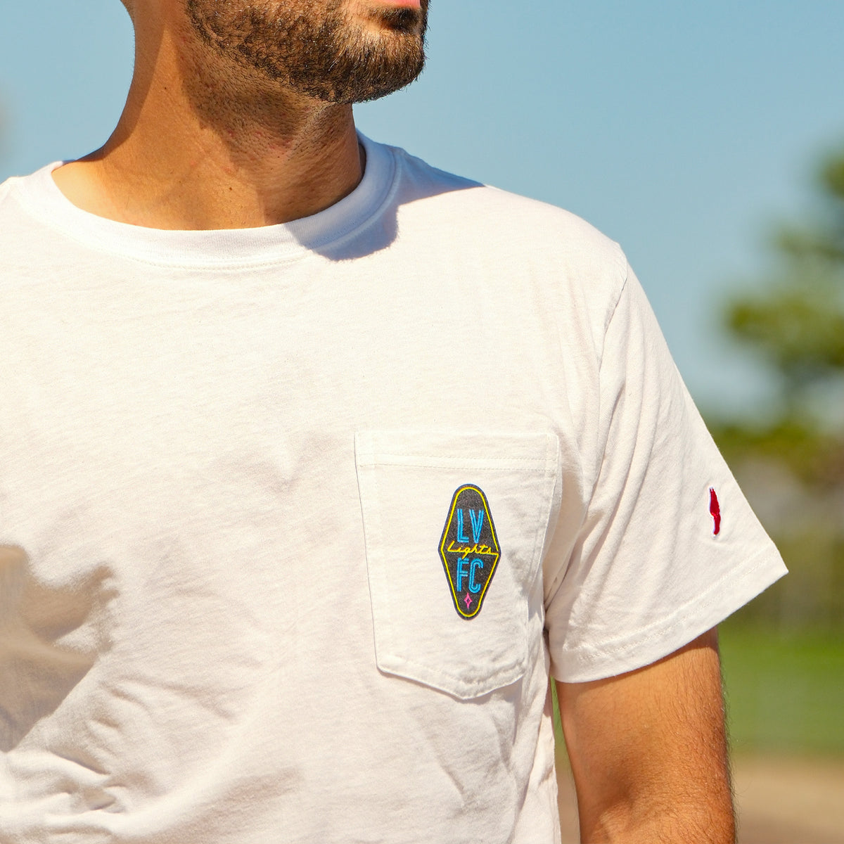 Las Vegas Lights FC League All-American Pocket White Cotton T-Shirt