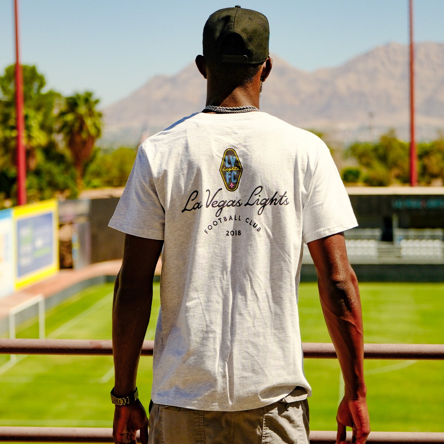 Las Vegas Lights FC League 91 All American Pocket Tee-Ash